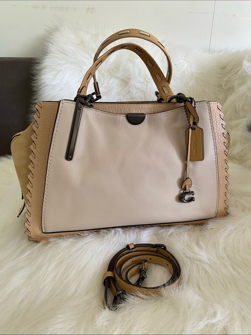 Coach Whipstitch Dreamer 36 In Colorblock With Ivory Multi/Pewter 69613